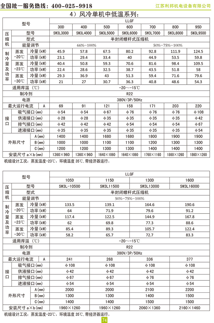 萊富康30+70HP螺桿二并聯(lián)蒸發(fā)冷