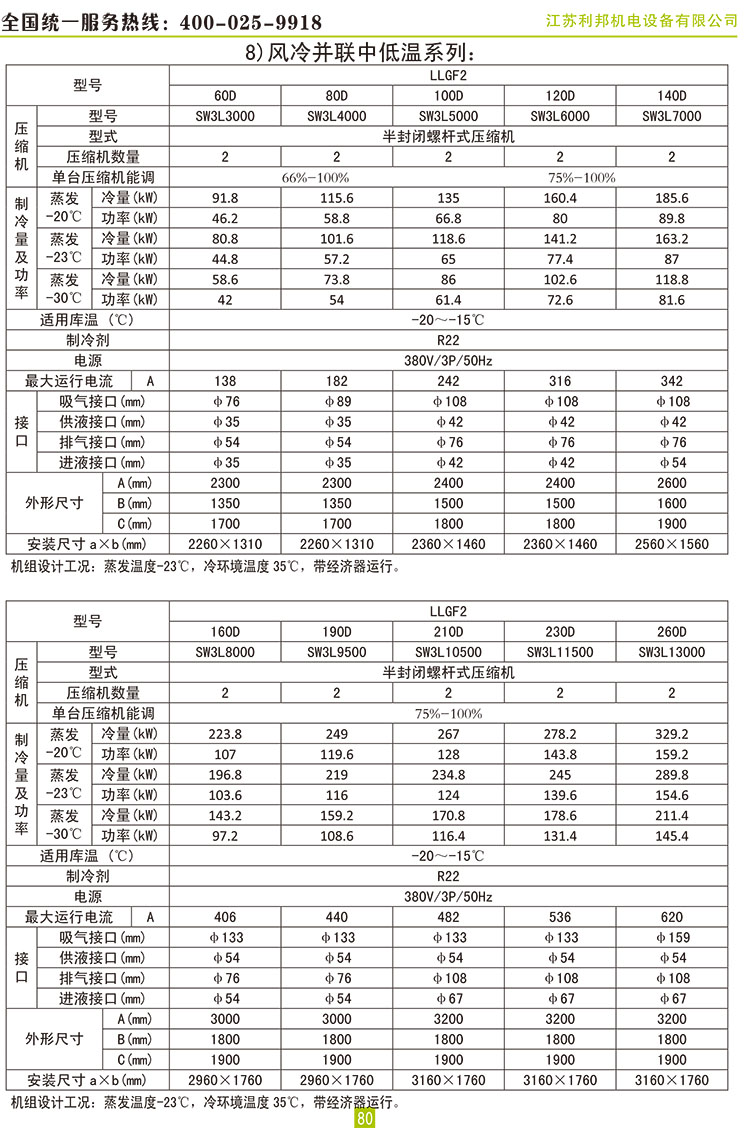 萊富康30+70HP螺桿二并聯(lián)蒸發(fā)冷